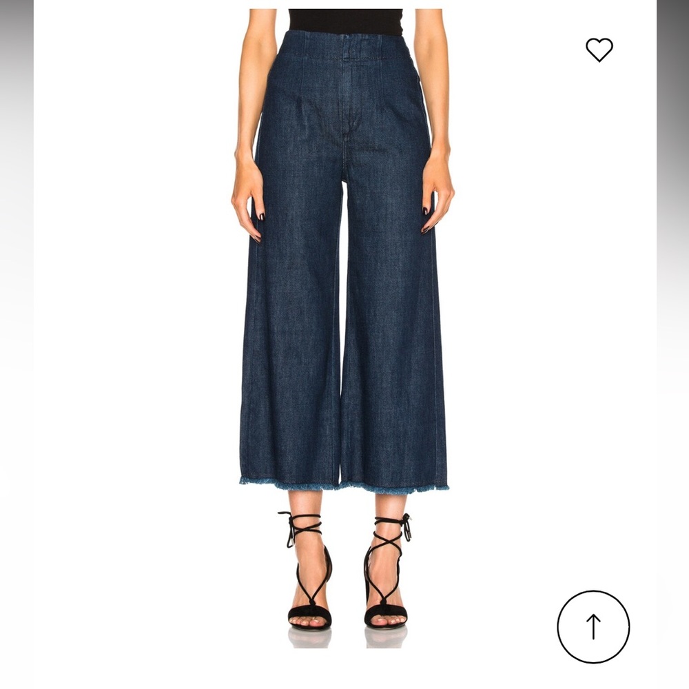 Citizens of Humanity Wide Leg Palazzo Dark Blue Raw Hem High Rise Jeans Size 30